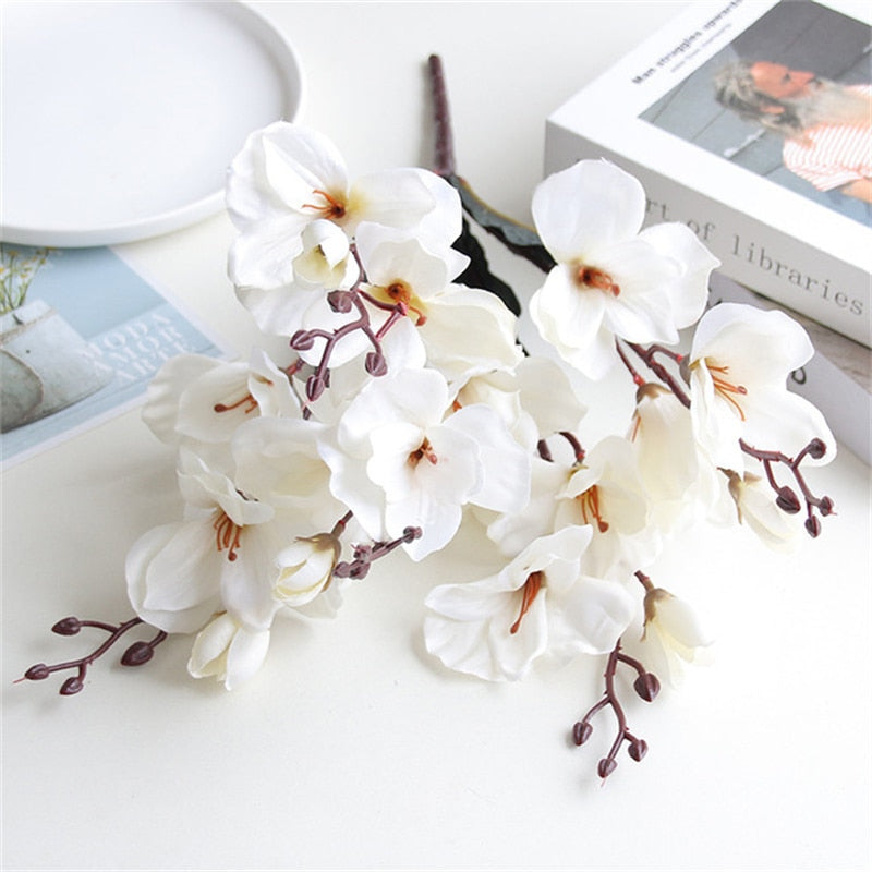 5 Branch Orchid Artificial Magnolia Flowers