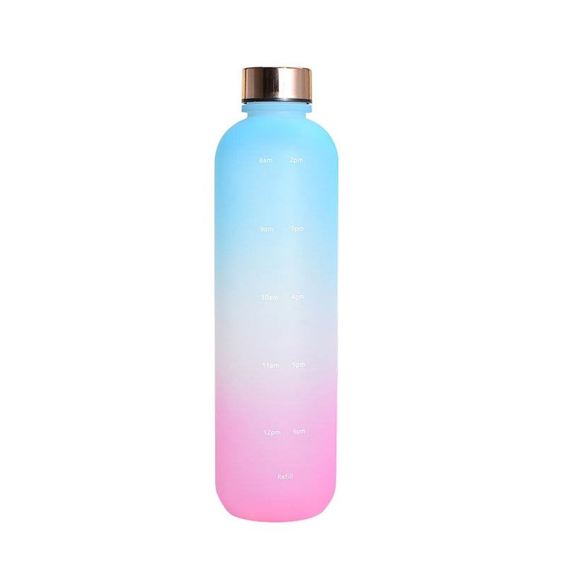 Frosted Motivational Water Bottle With Time Marker