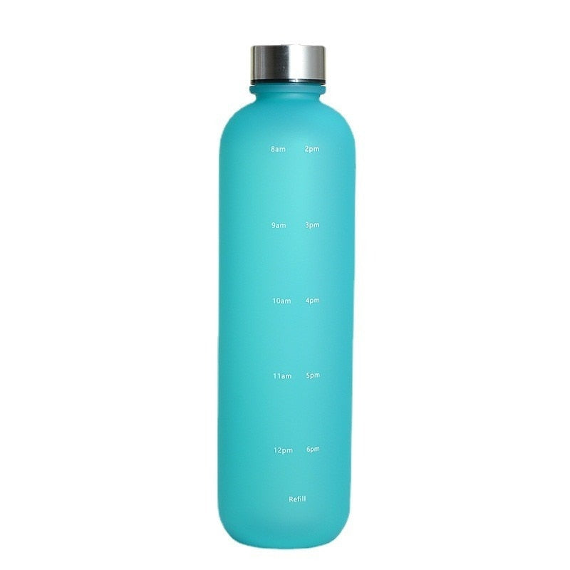 Frosted Motivational Water Bottle With Time Marker